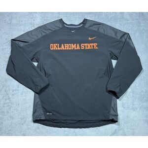 Oklahoma State Nike Dri-Fit Pullover Mens L Windbreaker Spellout Cowboys Cinch